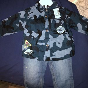 CHILDREN’S PLACE: Blue button down and Jean set